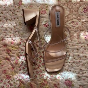 Steve Madden Block Heel Clear Strap Sandals